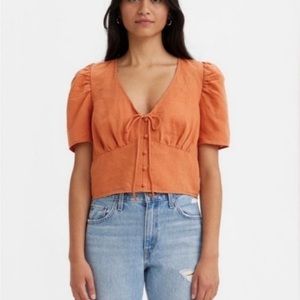 Levi's Tops Nwt Levis Luisa Blouse Yellow/Orange XL NWTs